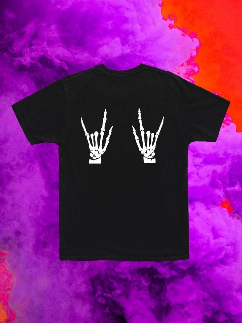 Rock Skeleton Hands T-shirt - Halloween Fun Shirt